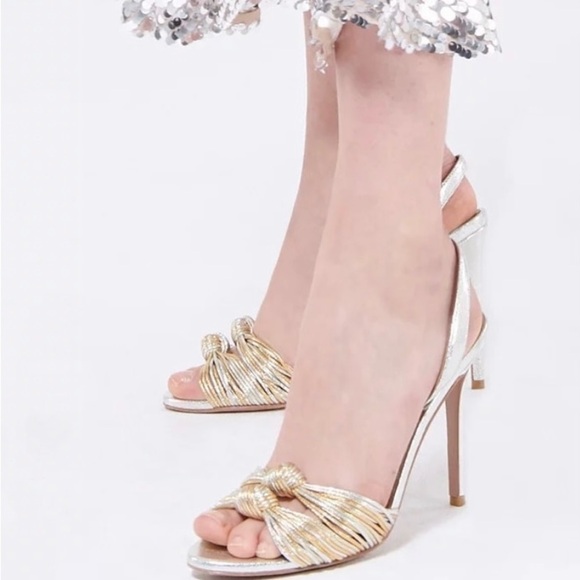 Veronica Beard leather metallic knot sandals - Picture 5 of 12